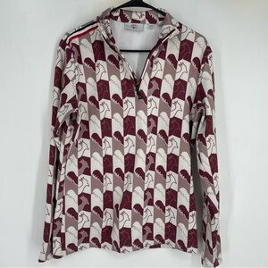 ROSSIGNOL Jacket Womens Size XL Red Rooster Print Palmares Quarter Zip Pullover